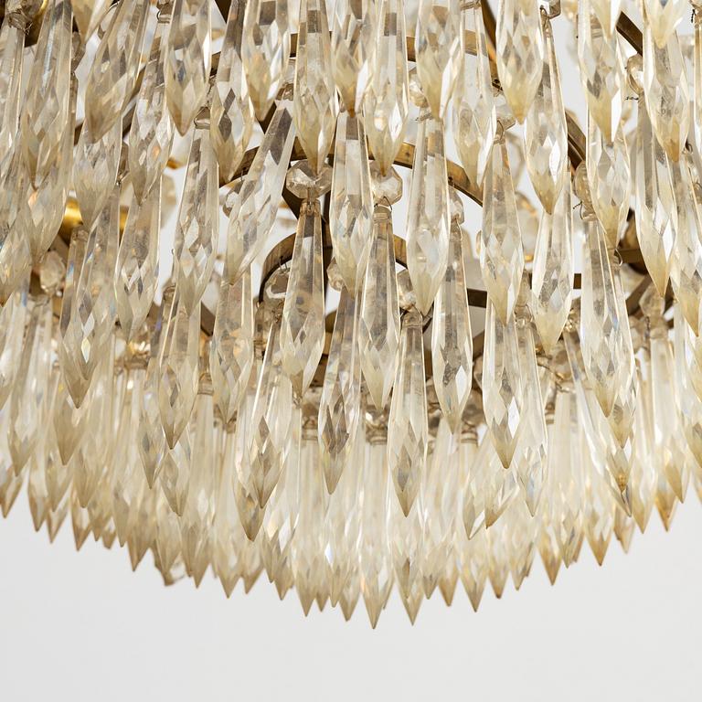 Chandelier, for six candles, mid-20th century.