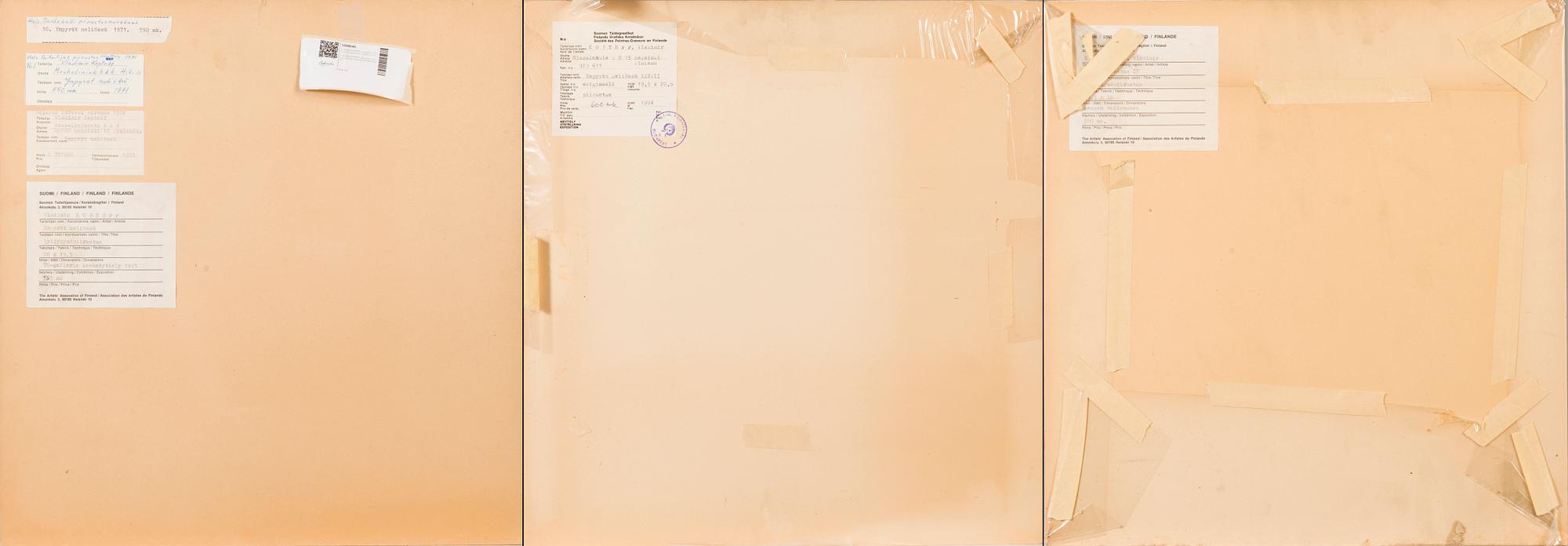 VLADIMIR KOPTEFF, pencil drawings, 3 pcs, signed and dated.