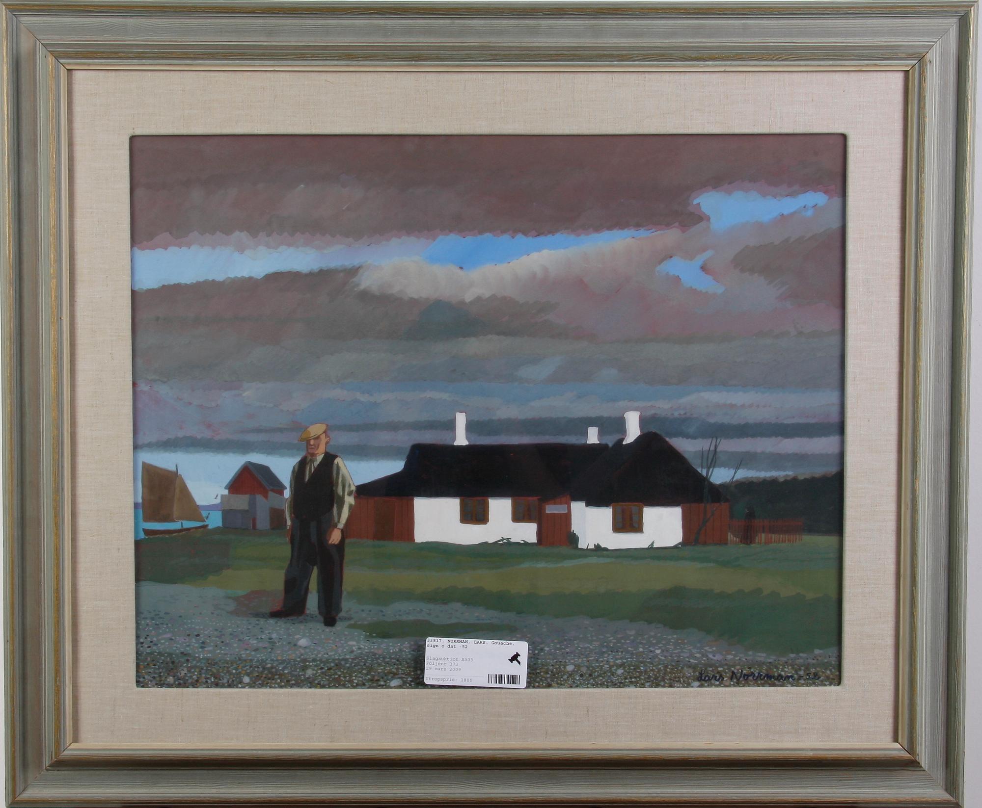 NORRMAN, LARS. Gouache, sign o dat -52.