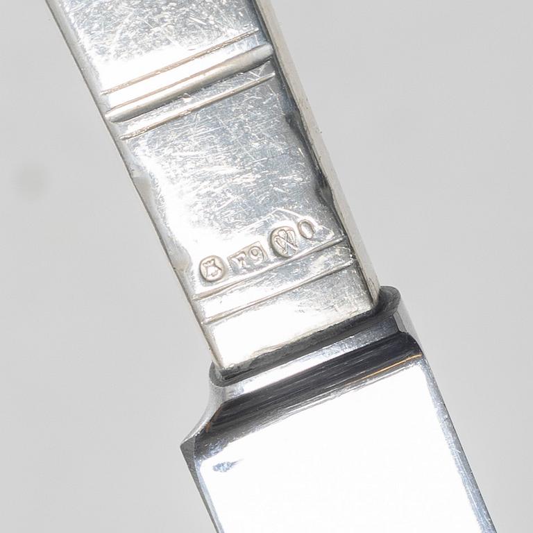 Jacob Ängman, A swedish silver cutlery set, 'Rosenholm', GAB, Stockholm (63 pieces).