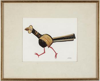 POUL STRÖYER, collage, signerad.