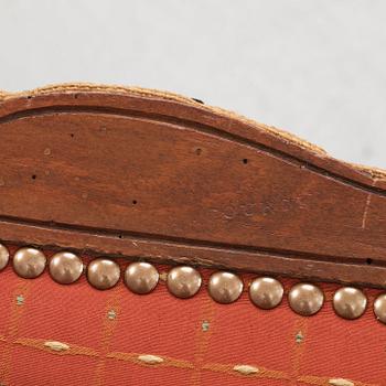 KARMSTOLAR, ett par. 1700-talets mitt Louis XV.
