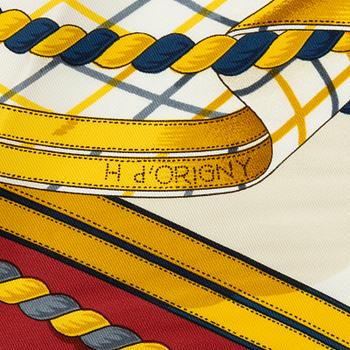 Hermès, a 'Grand Tenue' silk scarf.