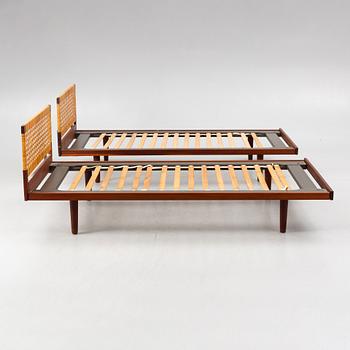 Hans J Wegner, a pair of beds, Getama, Denmark, 1960s.