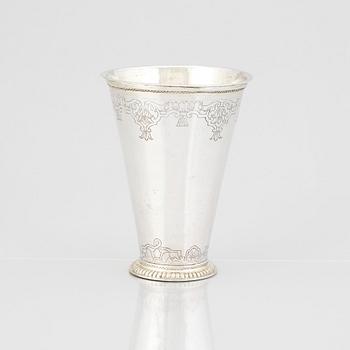 A Swedish early 18th century parcel-gilt silver beaker, mark of Erik Löfman (Uppsala 1690-1718 (1729).