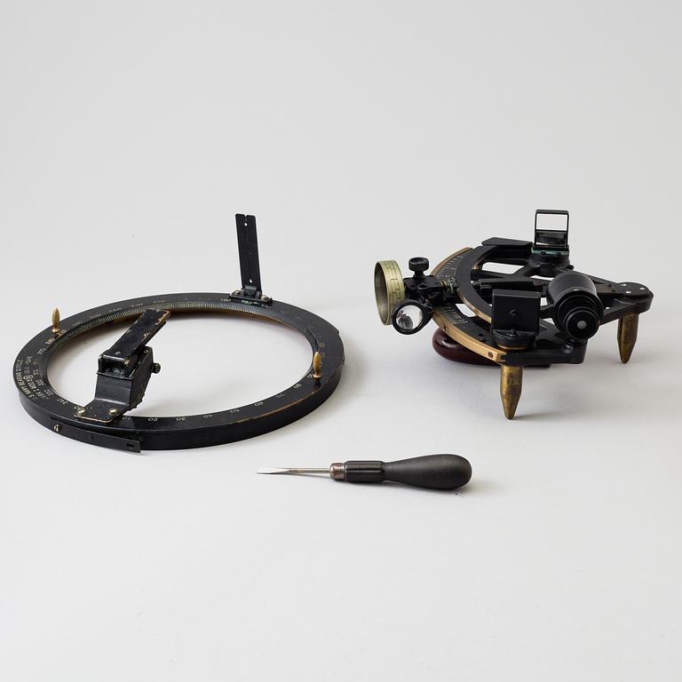 A 20th century Stadimeter and a bearing circle, both in cases. Marked U.S. Navy.