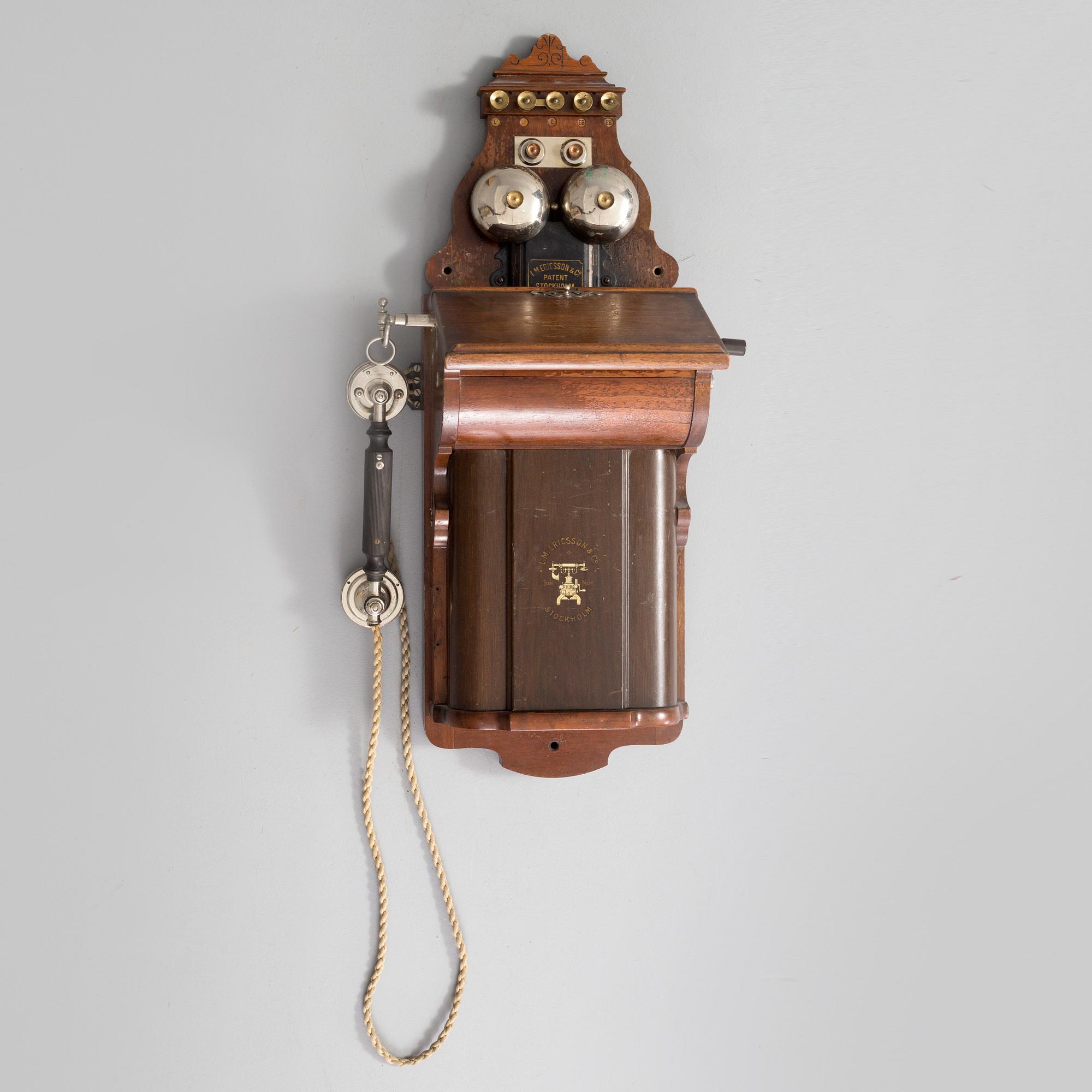 An L.M. Ericsson wall telephone, early 20th Century.