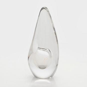 Timo Sarpaneva, lasiveistos, "Linnunpää" signeerattu Timo Sarpaneva Iittala -56.