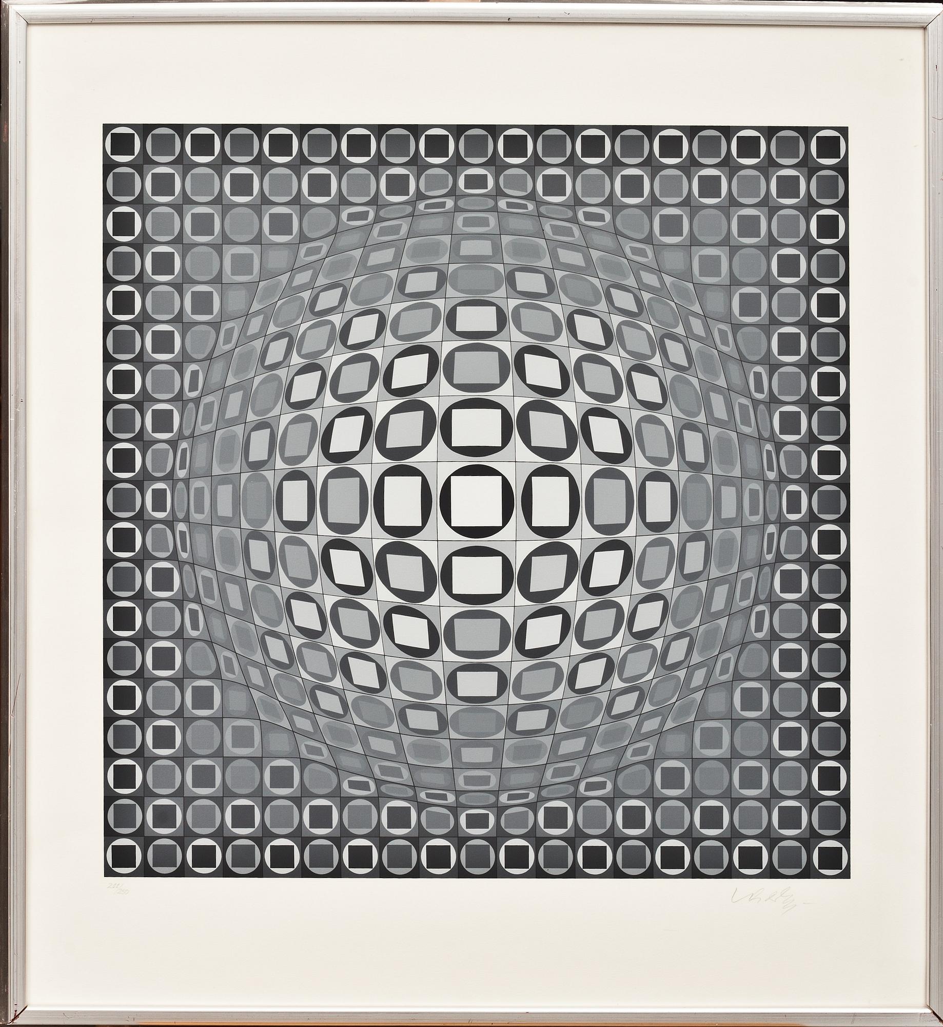VICTOR VASARELY, färglitografi, signerad och numrerad 211/250.
