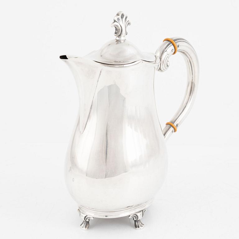 CG Hallberg, hot water jug, silver, Stockholm 1934.