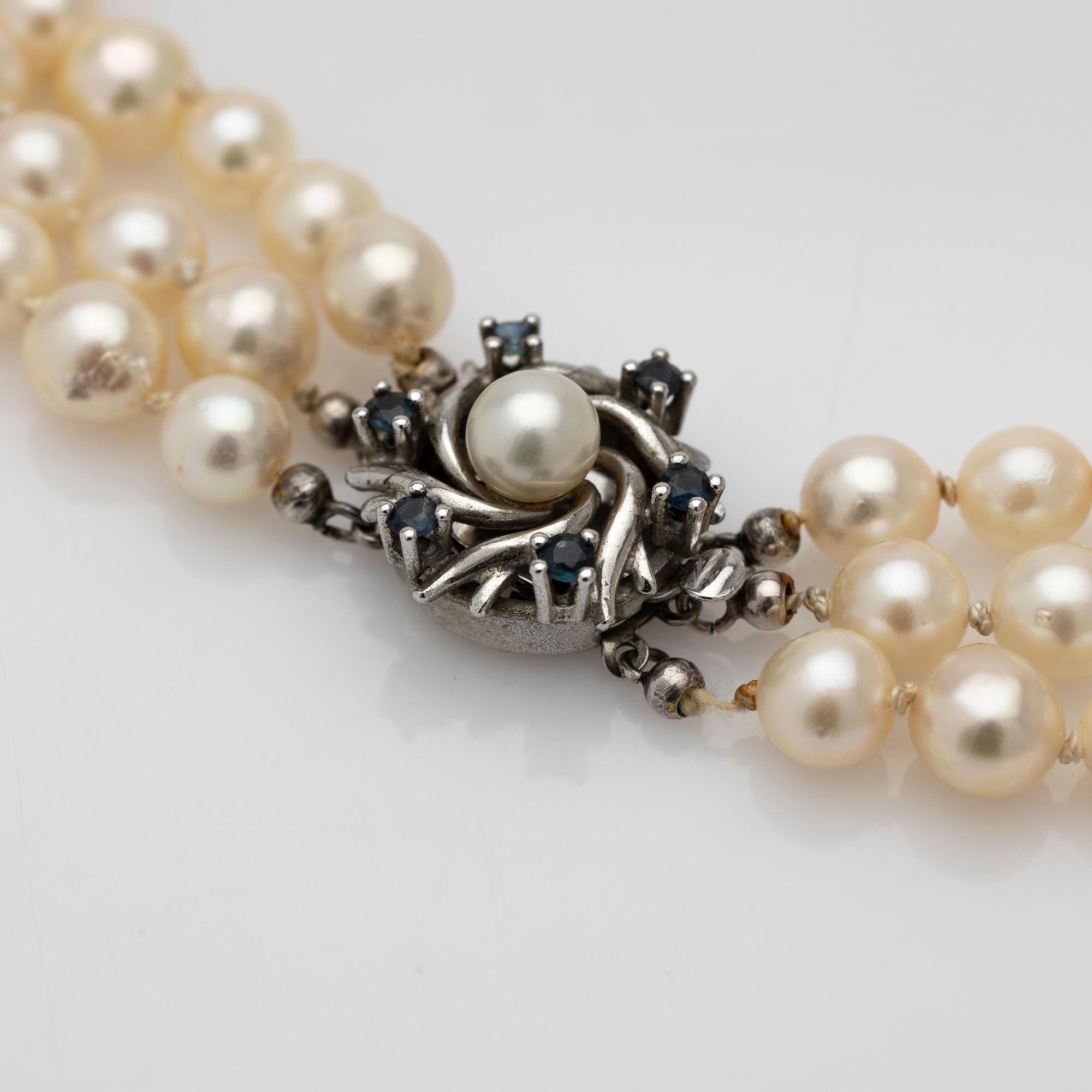 Necklace, with a clasp in silver with stones and cultured pearls.