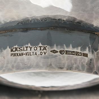 Skål, silver och cabochonslipade kvartser, Pirkan-Kulta Tammerfors 1962.