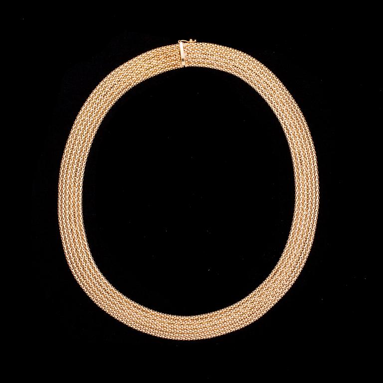 COLLIER, 14K guld, Italien, importstämplar Faber Art. Vikt 39,5 g.