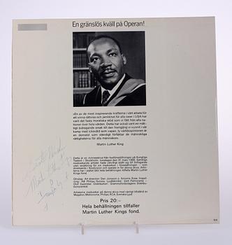 LP-SKIVA "En gränslös kväll på Operan" 1966, signerad av Martin Luther King.