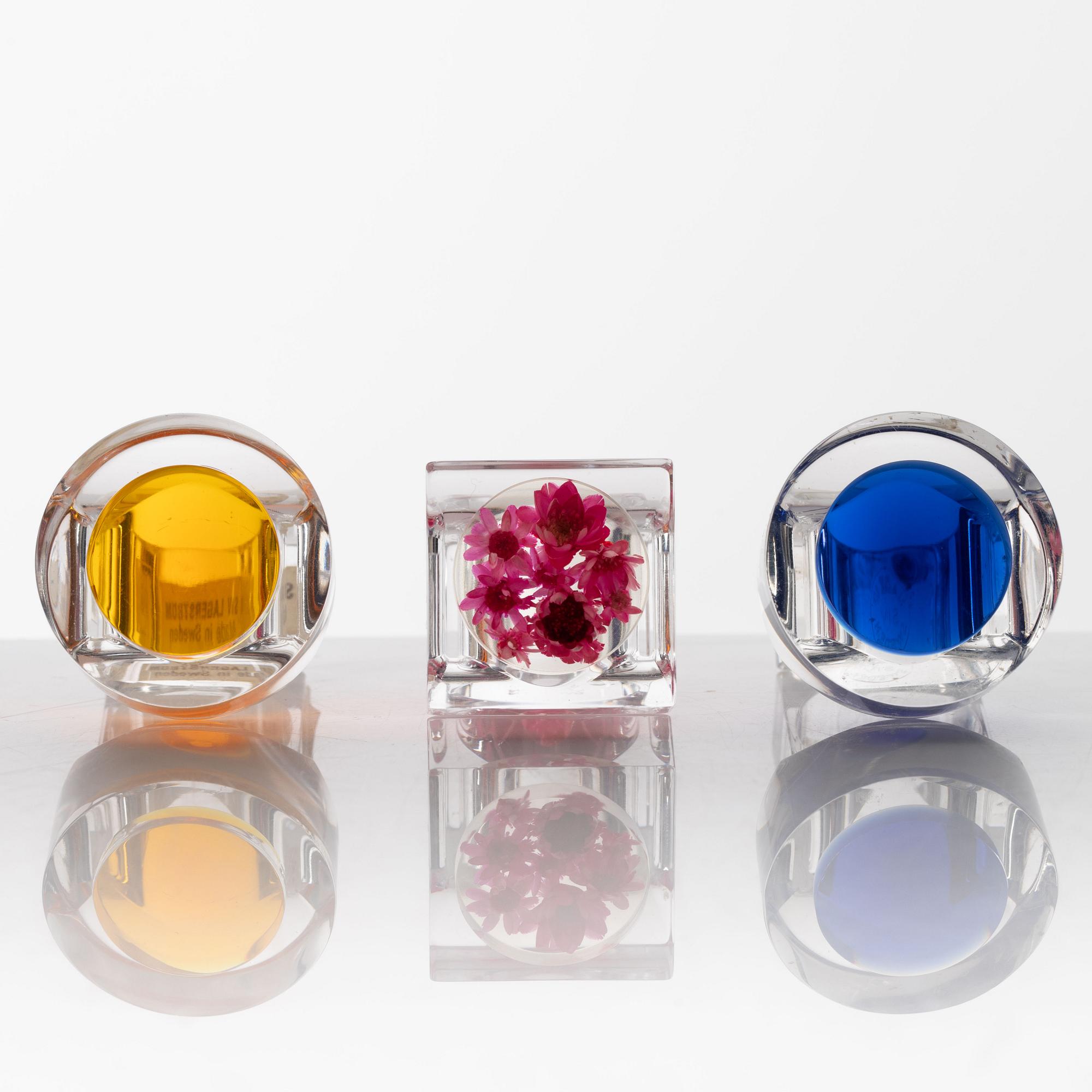 Siv Lagerström, three rings, acrylic plastic. 1970s.