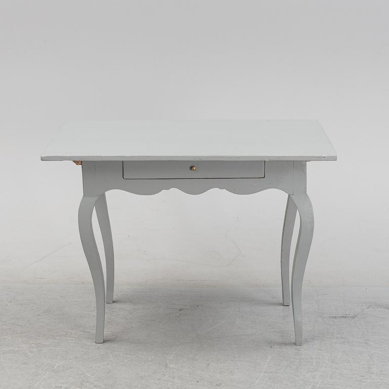 A painted rococo table, 18th Century.