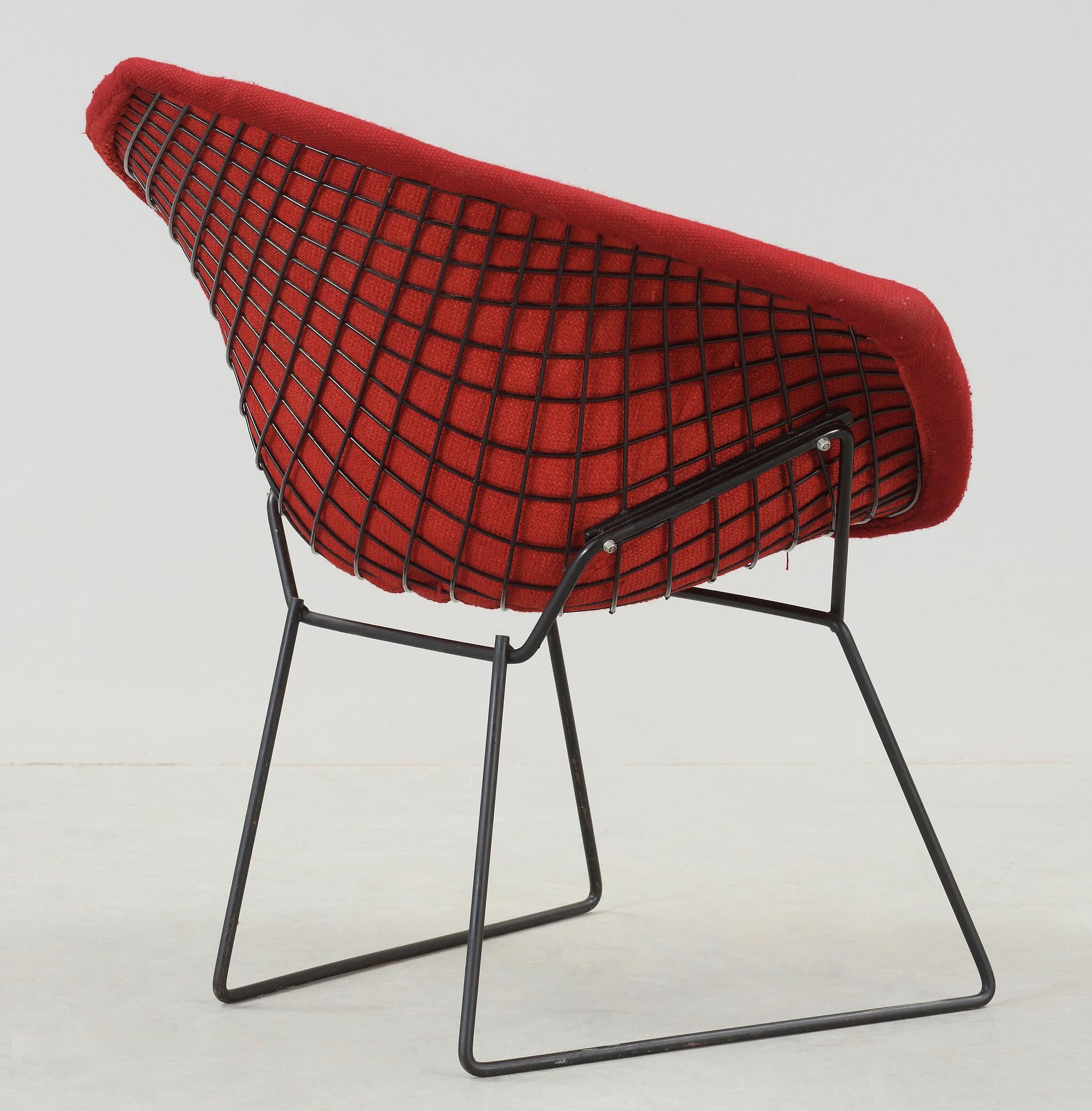FÅTÖLJ, "Diamond chair" Harry Bertoia. 1900-talets andra hälft.