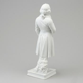 SKULPTUR, biskvi. "Mozart", Lippert & Haas, Schlaggelwald, Tjeckien, 1800-tal.