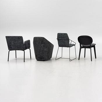 Claesson Koivisto Rune, 11 chairs and armchairs, various models, upholstered in the fabric "Metropolis", from the 2000s.