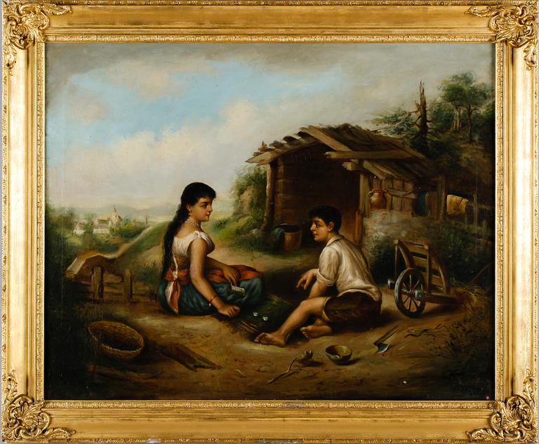 OKÄND KONSTNÄR, olja på duk, signerad I Nerot, 1900-tal.