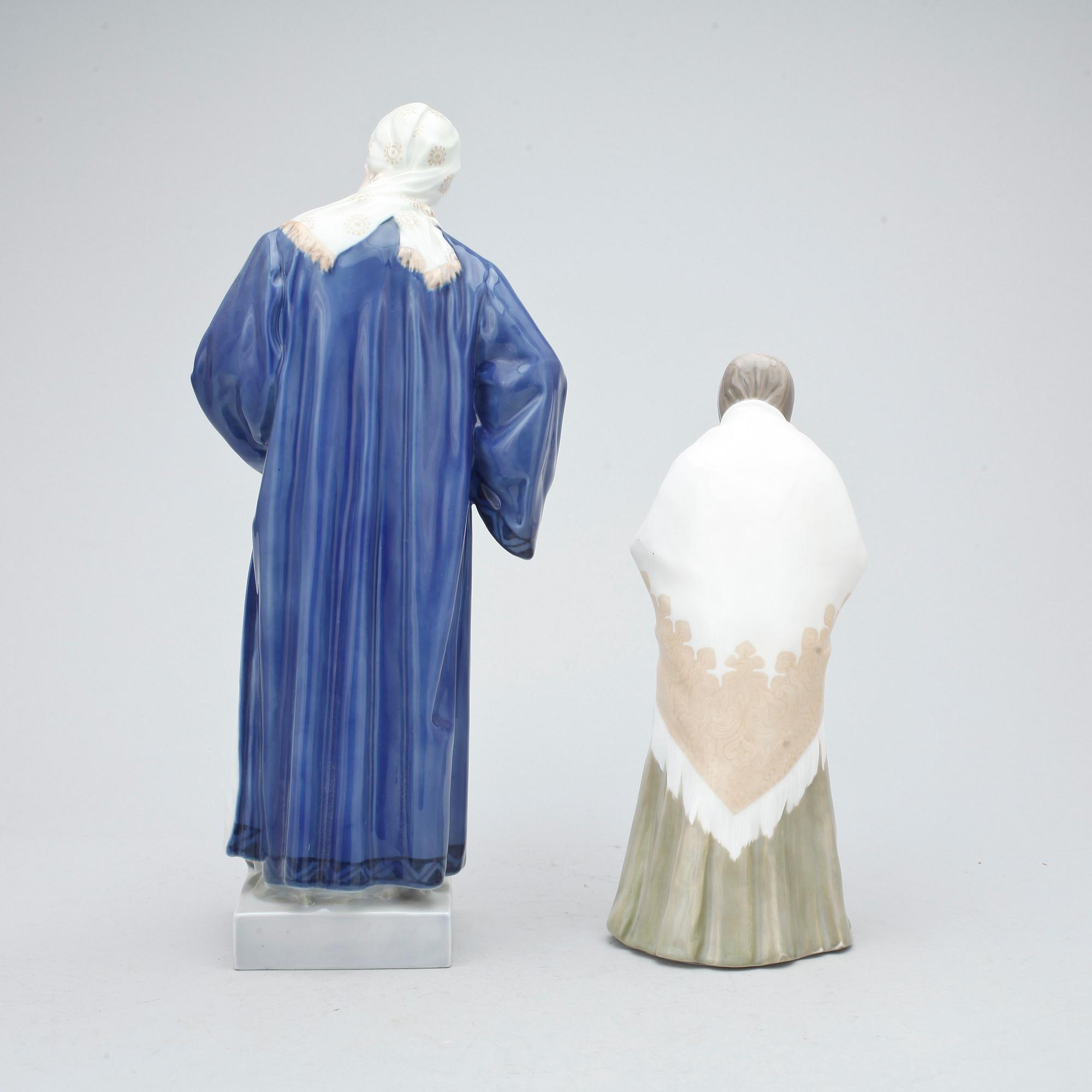 FIGURINER, 2 st, porslin, Royal Copenhagen, Danmark.