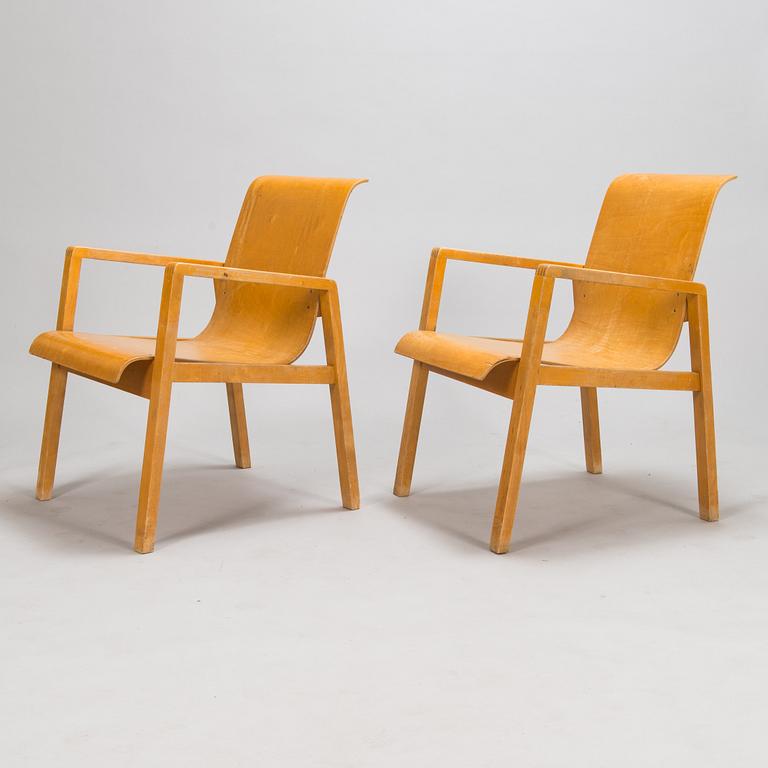 Alvar Aalto, a pair of 1940/1950's '51' armchairs for O.Y. Huonekalu- ja Rakennustyötehdas A.B.