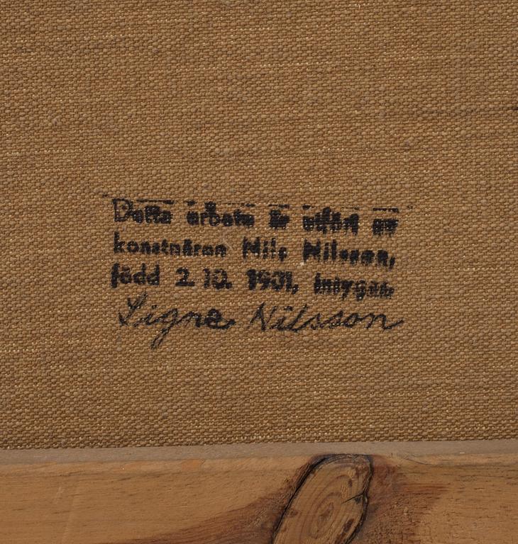 NILS NILSSON, olja på duk, stämpelintygad av hustrun a tergo.