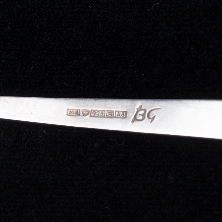 SKEDAR, 11 st, silver, "Birgitta", Bertel Gardberg, från år 1962, 1972 och 1978. Vikt 141 g.