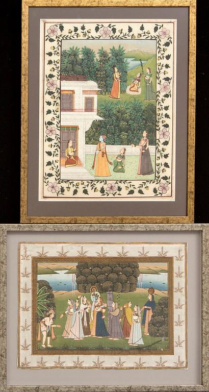 Unknown artist India first half of the 20th century gouaches 2 pcs.