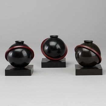 LJUSSTAKAR, 3 st, bakelit, troligen Perstorp, 1930/40-tal.