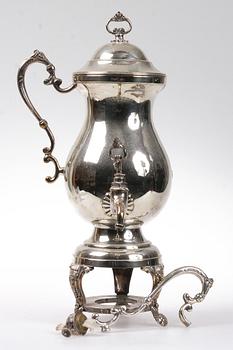 SAMOVAR på RECHAUD, nysilver, 1800/1900-tal.