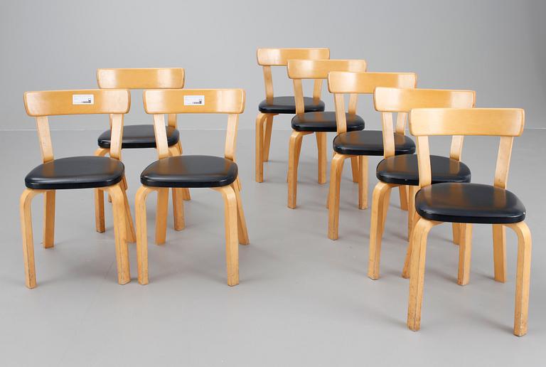 STOLAR, 8 st, modell 69, Alvar Aalto, formgiven 1935.