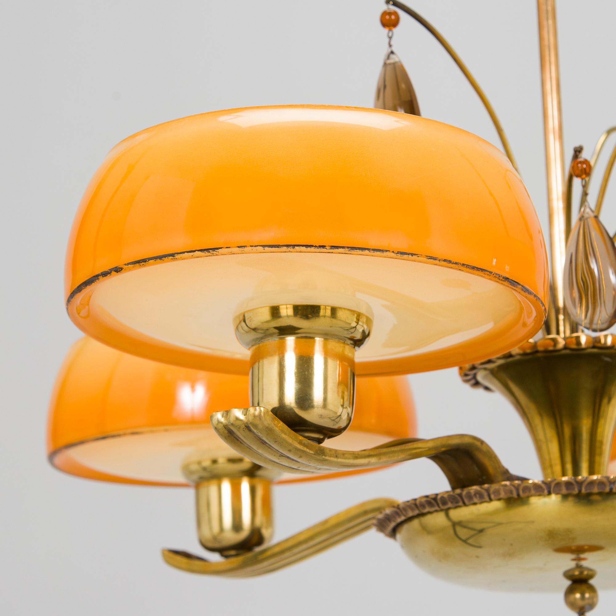 Paavo Tynell, taklampa modell 1253/4, Taito, 1930-tal.