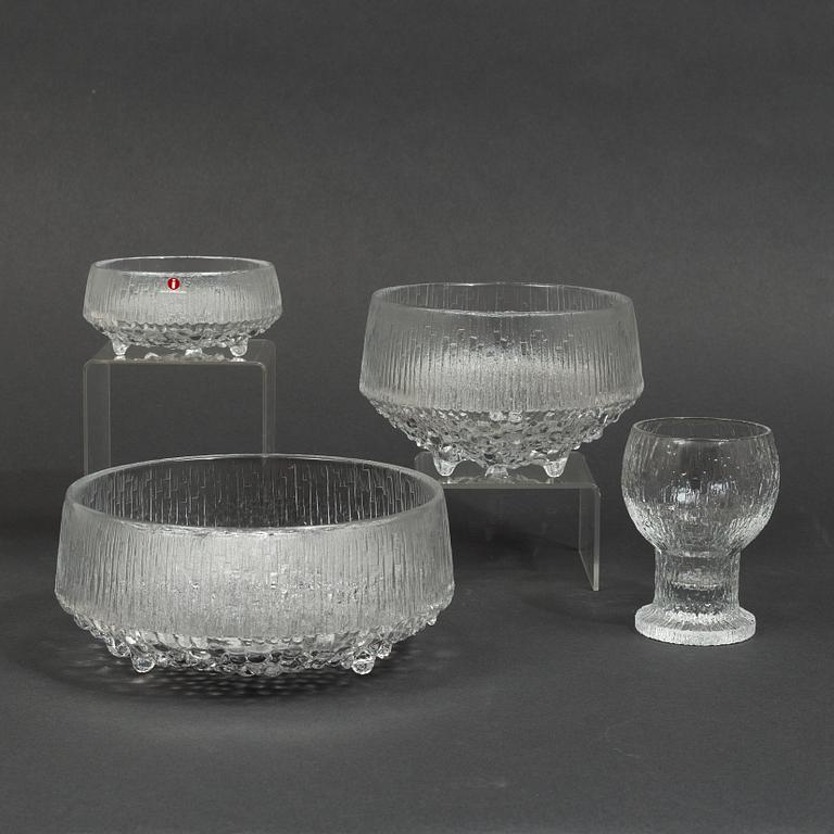 Tapio Wirkkala, glasservisdelar, 22 st, ur serierna "Ultima Thule" och "Kekkerit", Iittala, Finland.