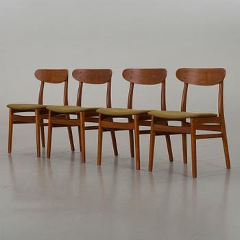 FOUR MID CENTURY CHAIRS.