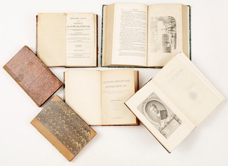 BOKPARTI OM HISTORIA, 27 vol, bla "Utkast till Helsinglands och Helsinge...Regemente.." av CP. Ström, Stockholm 1828.