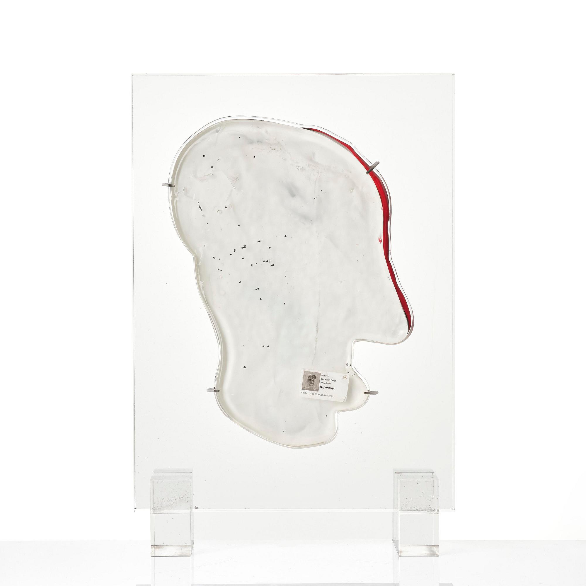 Bengt Lindström, "Mask A", a glass sculpture, Berengo Studio, Murano, Italy 2000, N. prototype.