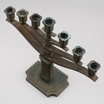 KANDELABER, patinerad brons, art déco, Sune Bäckström, Malmö, 1900-talets första hälft.