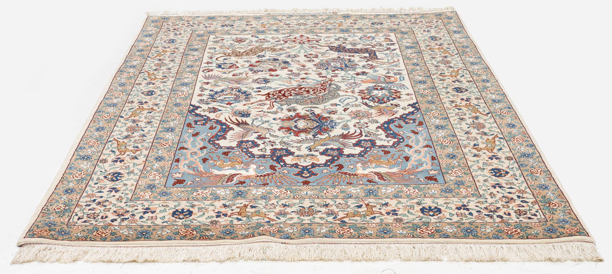 An Isfahan rug signed Seirafian (Ali Seirafian), central Persia c. 201 x 131 cm.