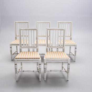 STOLAR, 5 st, gustaviansk stil, 1800-talets första hälft.