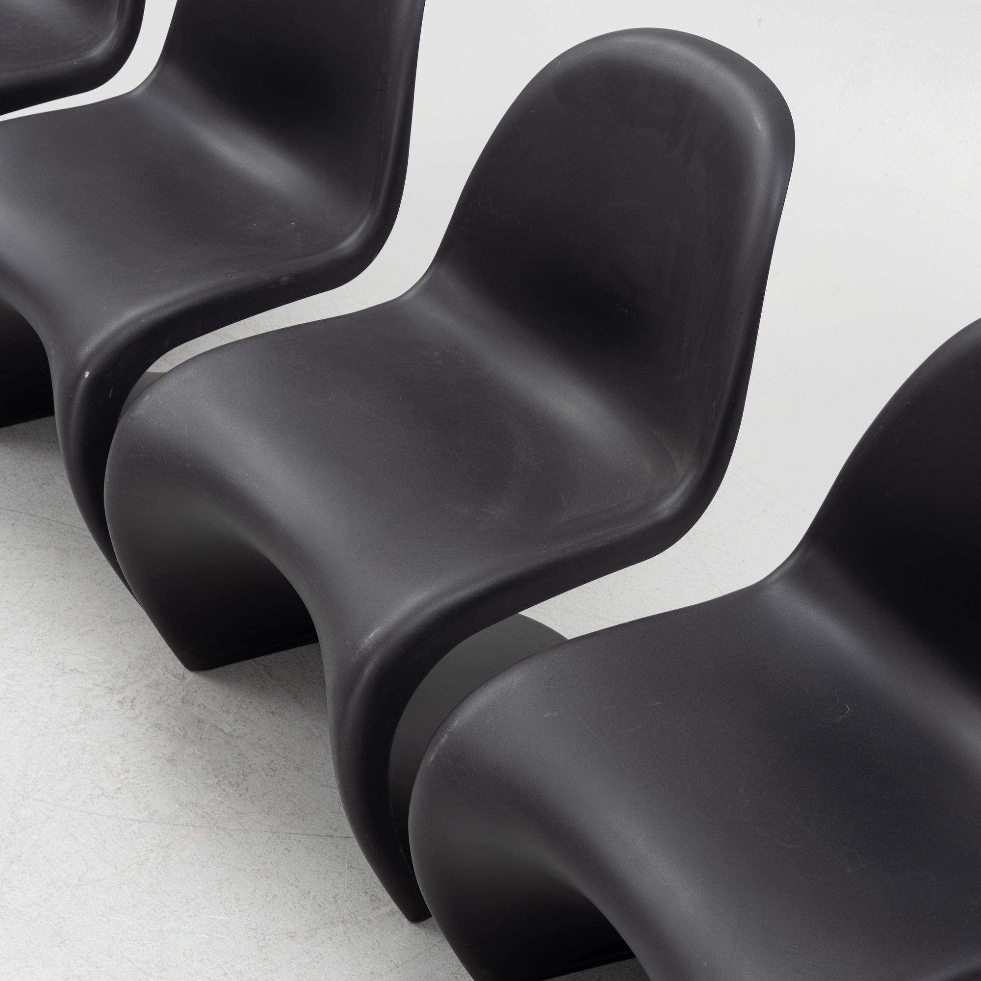 Verner Panton, stolar, 4 st, "Panton Chair", Vitra.