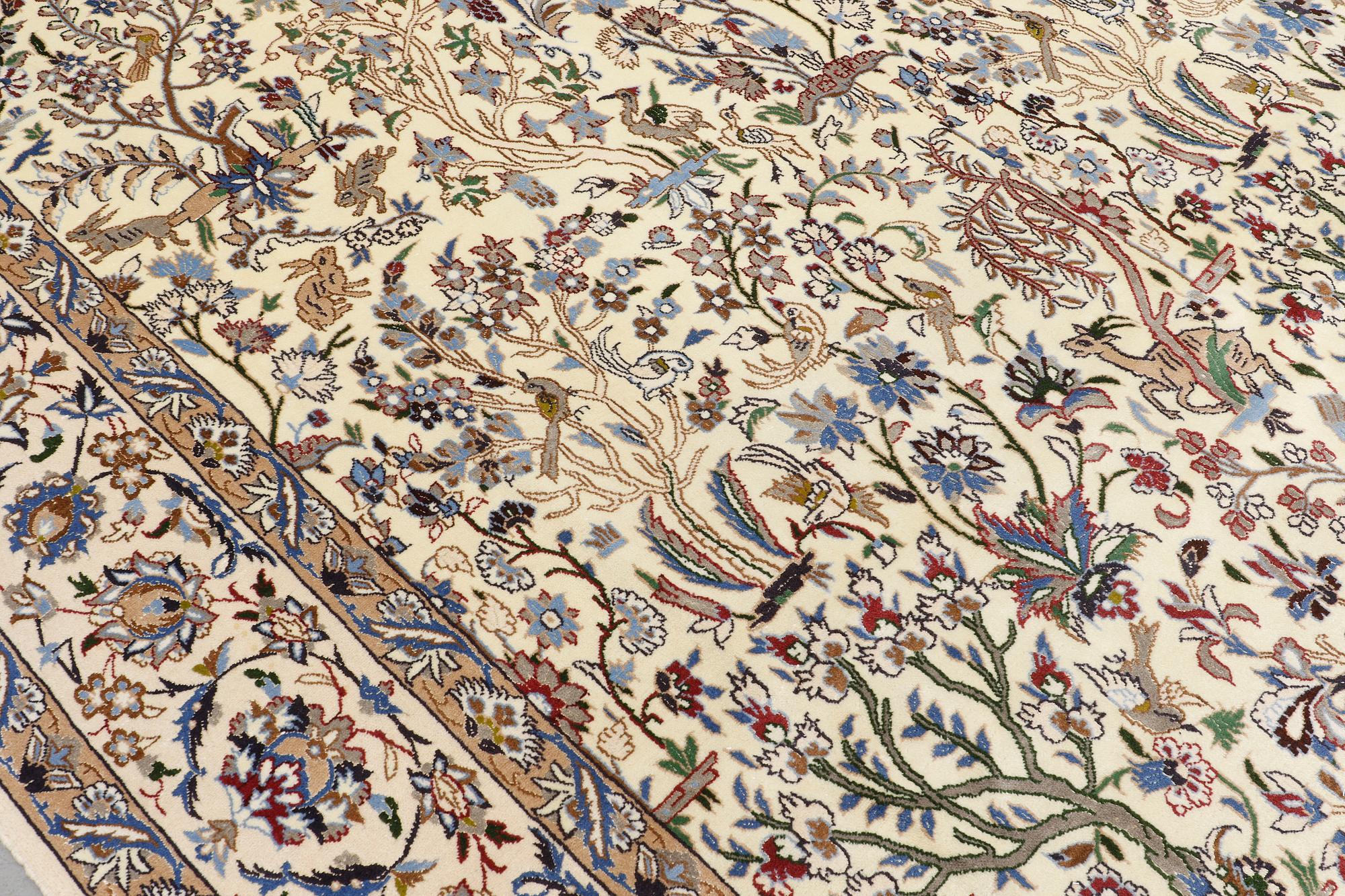 A carpet, Figural Nain, part silk, sk 9LAA, ca 355 x 249.