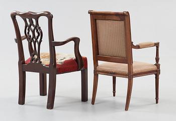 Two 18/19th century childrens chairs.