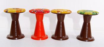 PALLAR, 4 st. Plast, 1960-tal.