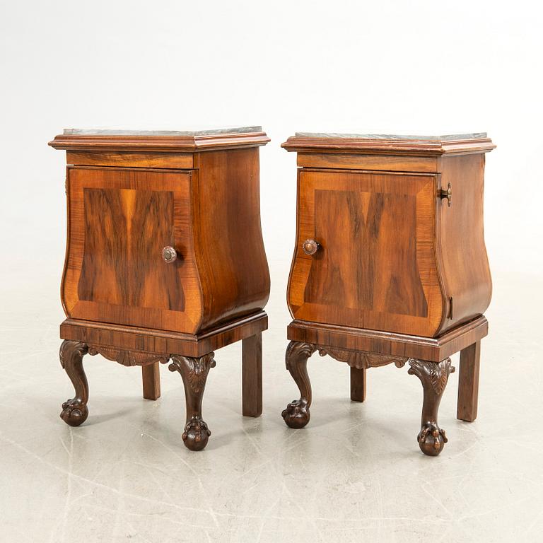 Nightstands, a pair, first half of the 20th century.