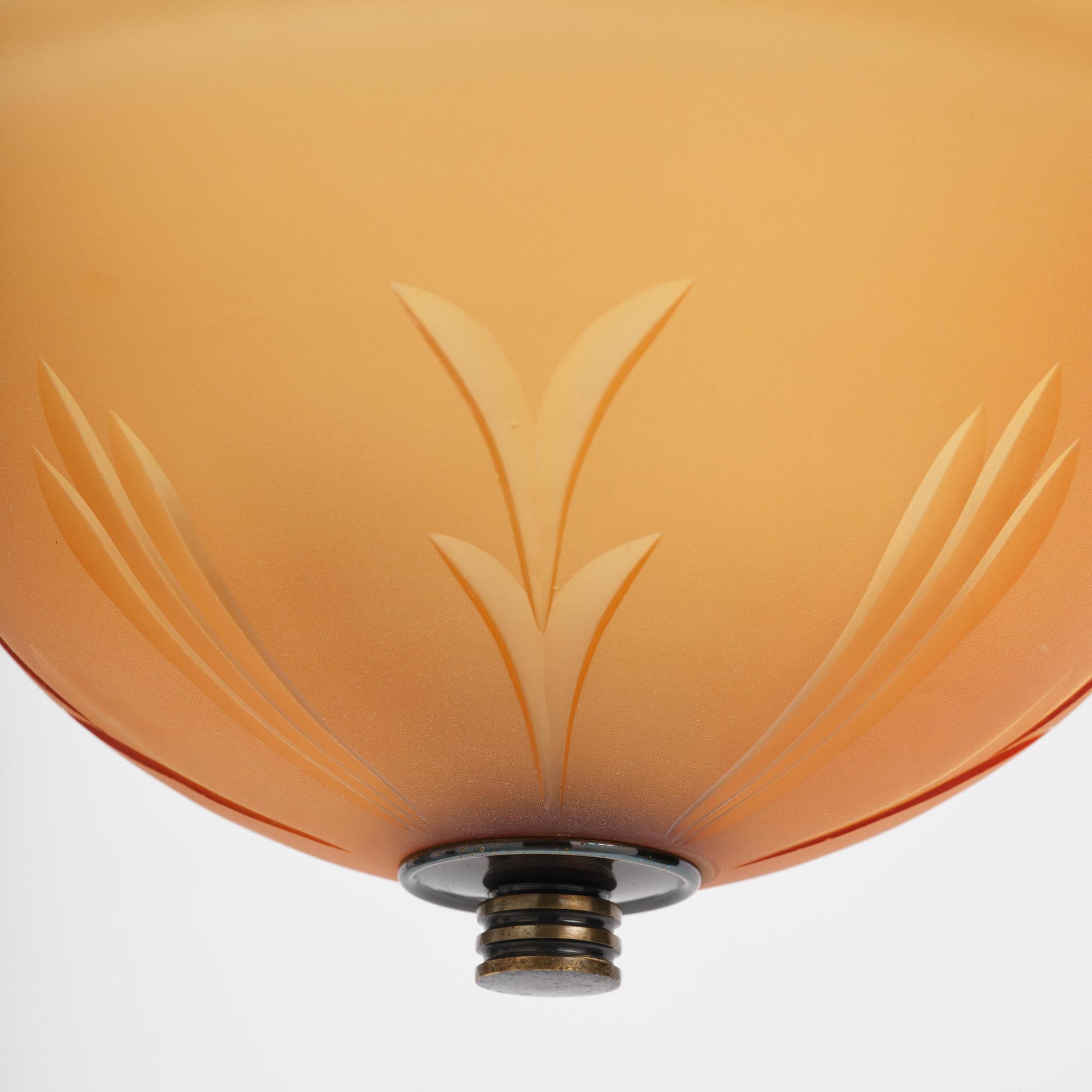 Edward Hald, a pair of ceiling lamps, Orrefors, 1930s.