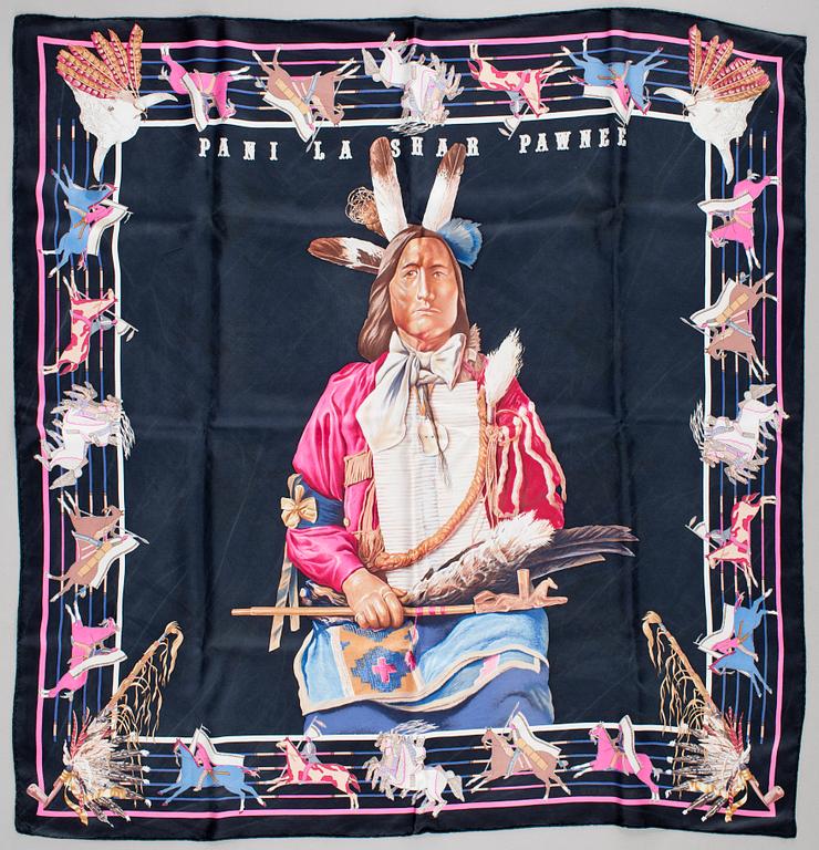 A silk scarf "Pani La Shar Pawnee" by Hermès.