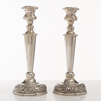 Ljusstakar, ett par, silver, 1900-tal.