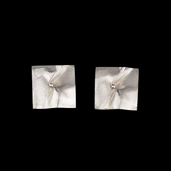 300. Björn Weckström, EARRINGS "Shield" sterling silver, Lapponia 1969.