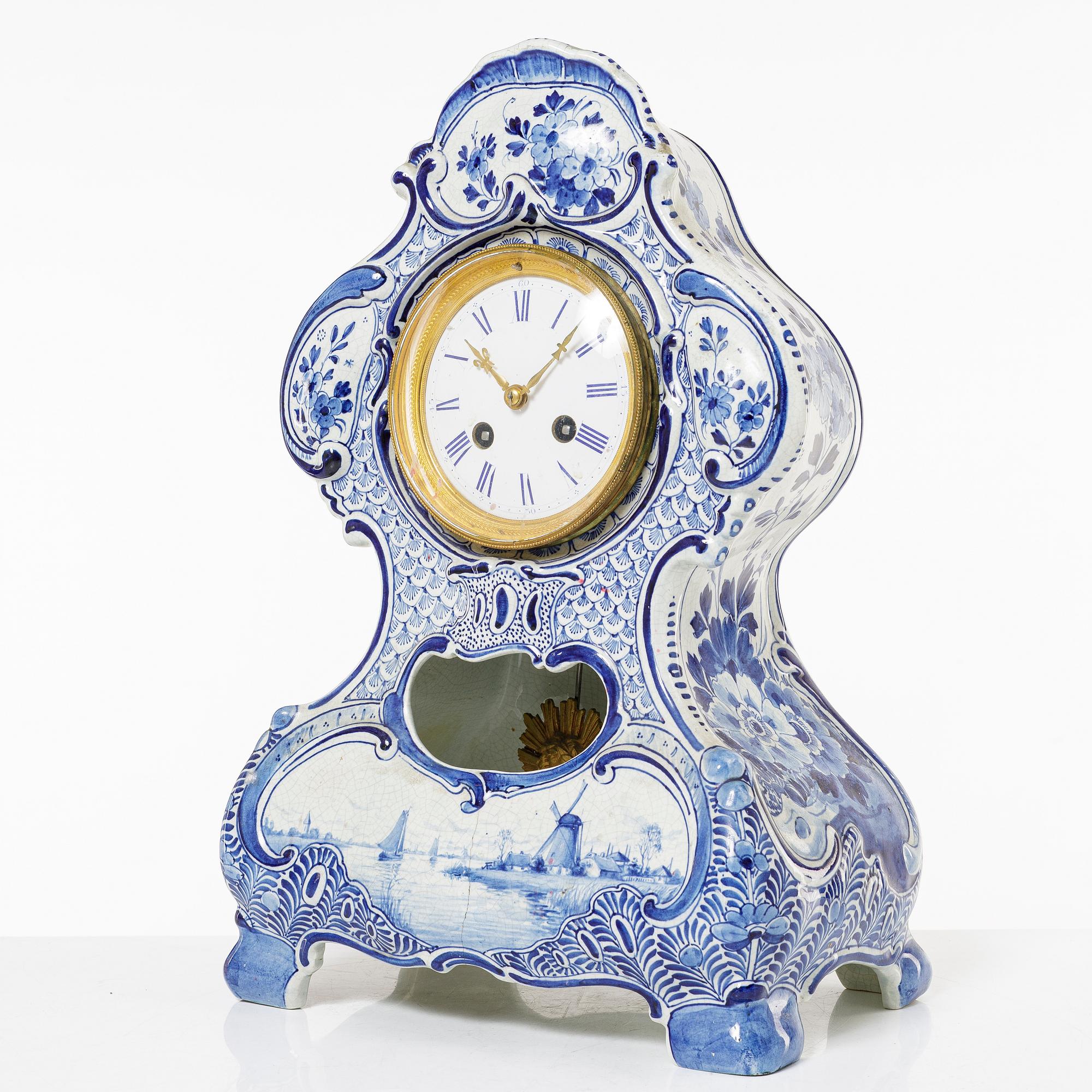 Bordspendyl, fajans, Delft, Holland, sent 1800-tal.